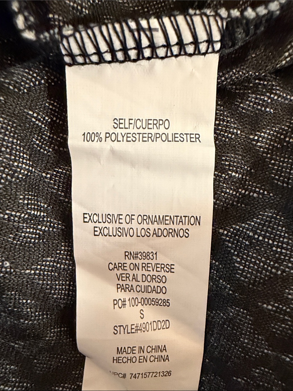 My Michelle Black and White Patterned Bell-Sleeve Dress NWT - Picture 5 of 7